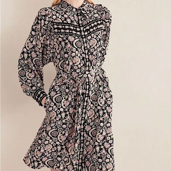 Boden Dresses & Skirts - BODEN Dress Black Tropic Charm Shirtdress Size 8 • NEW WITH TAGS •